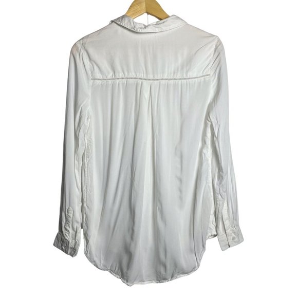 BeachLunchLounge White Casual Lightweight Button Down Casual Small - Picture 4 of 8